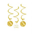 Swirl decorations gold/white - 16