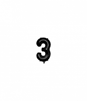 Foil Balloon 40 cm- no.3 Black