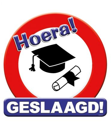 Huldeschild - Geslaagd school