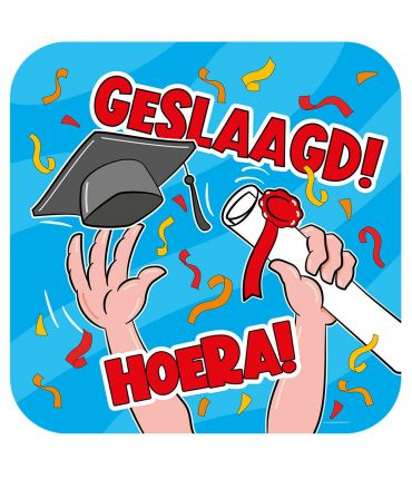 Huldeschild - Geslaagd cartoon