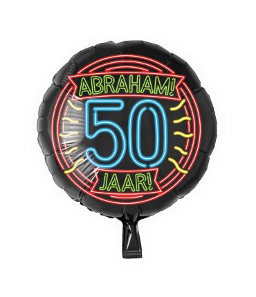 Neon Foil balloon - Abraham 50