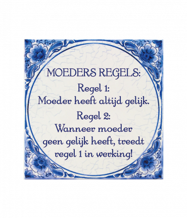 Tegels delfts blauw - Moeders regel