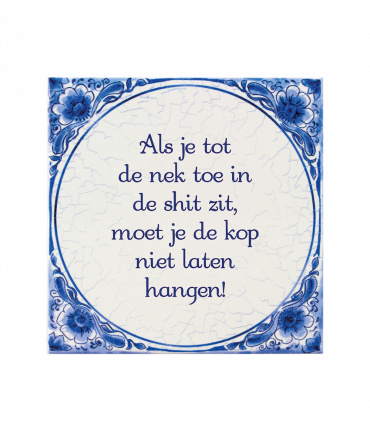 Tegels delfts blauw - Tot de nek