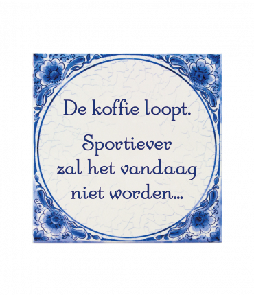 Tegels delfts blauw - De koffie loopt