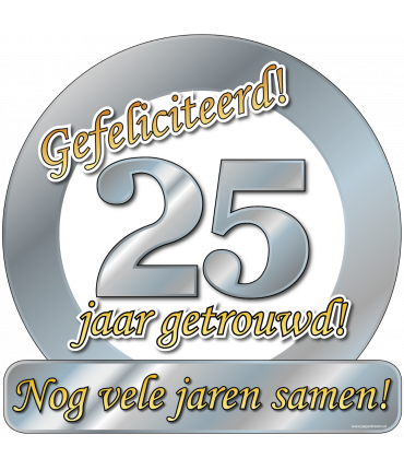 Huldeschild - Special - 25 jaar getrouwd