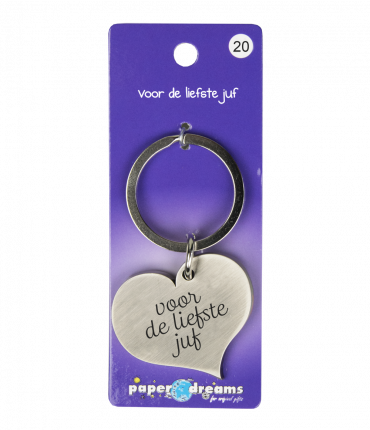 Hart sleutelhanger - Voor de liefste juf