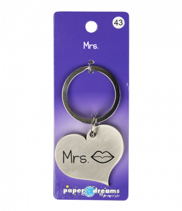 Hart sleutelhanger - Mrs. (zoen)