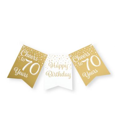 Party flag banner gold/white - 70