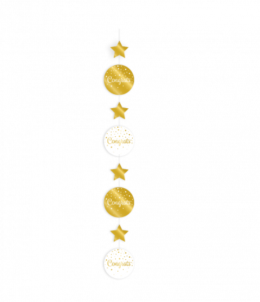 Hanging decoration gold/white - Congrats