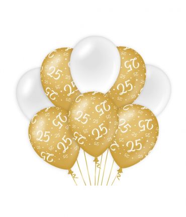 Balloons gold/white - 25