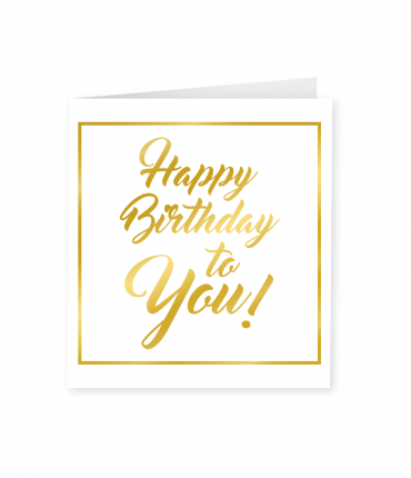 Gold white cards - Happy birthday