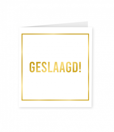 Gold white cards - Geslaagd