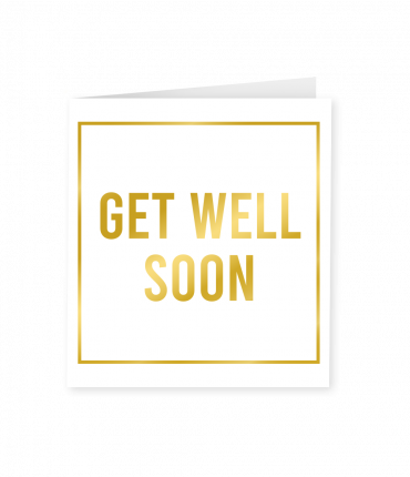 Gold white cards - Get well soon
