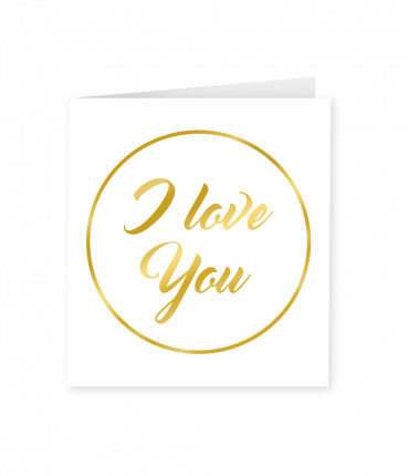 Gold white cards - I love you