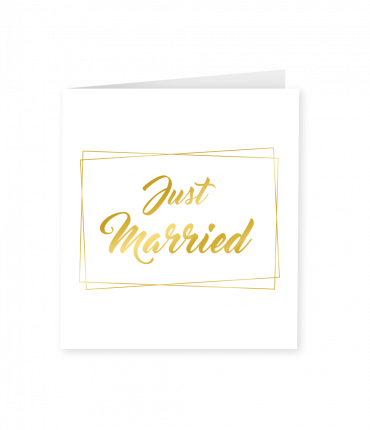 Gold white cards - Just married