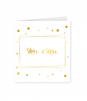 Gold white cards - Mrs. & Mrs.