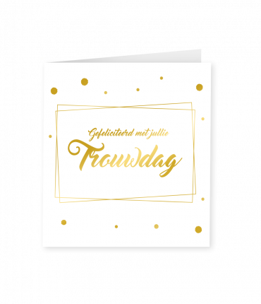Gold white cards - Trouwdag