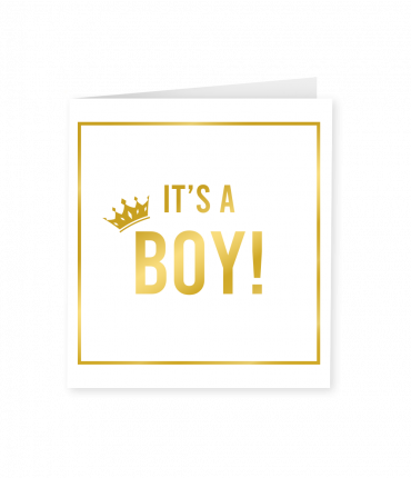 Gold white cards - It's a boy