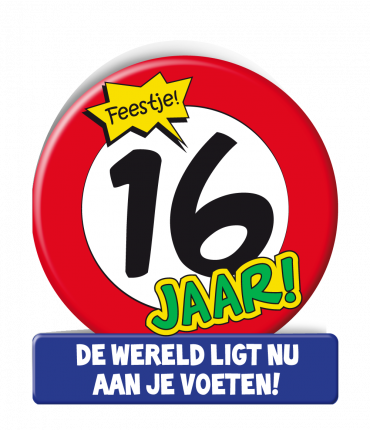 Wenskaarten - 16 jaar verkeersbord