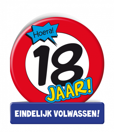 Wenskaarten - 18 jaar verkeersbord