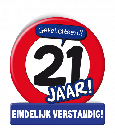 Wenskaarten - 21 jaar verkeersbord