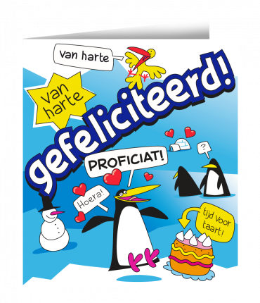 Wenskaarten - Gefeliciteerd cartoon