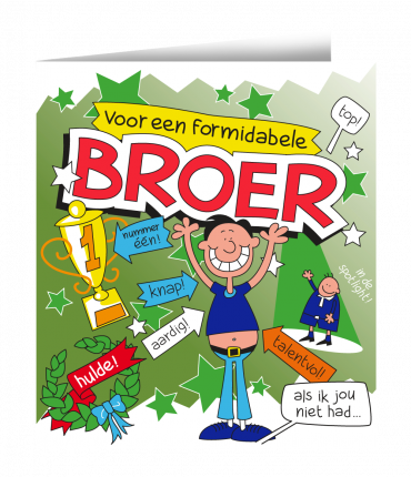 Wenskaarten - Broer cartoon