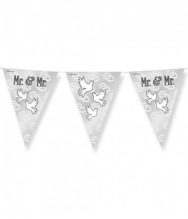 Party Flags foil - Mr. & Mr.