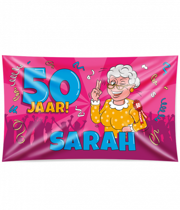 Gevel vlag - Sarah cartoon