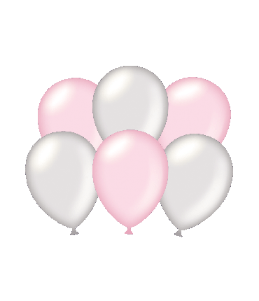 Party balloons - Metallic silver - pink