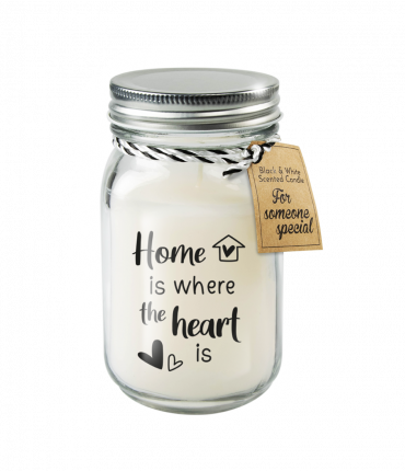 Black & White scented candles - Home is where the heart