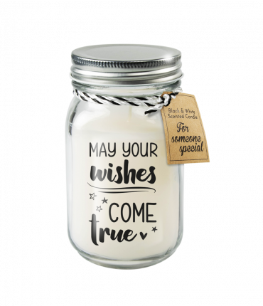 Black & White scented candles - May your wishes