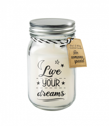 Black & White scented candles - Live your dreams