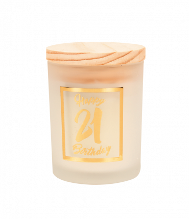 Small scented candles gold/white - 21 years