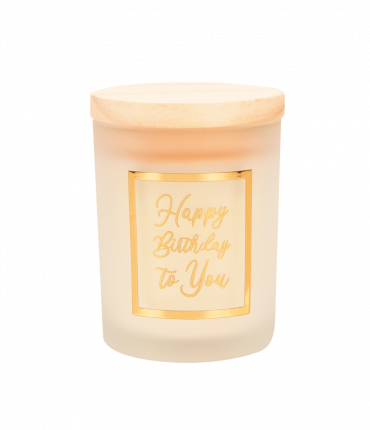 Small scented candles gold/white - Happy birthday