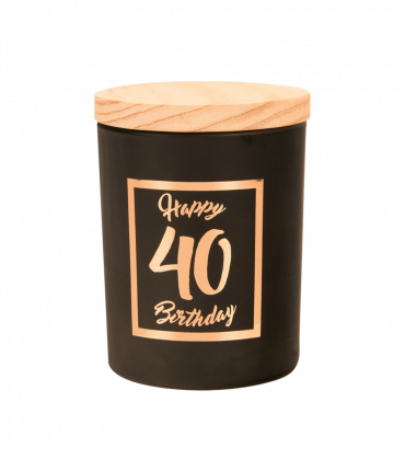 Small scented candles rosé/black - 40 years