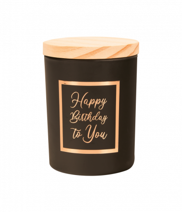 Small scented candles rosé/black - Happy birthday
