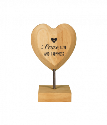 Wooden hearts - Peace, love and happiness