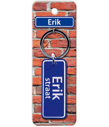 Straatnaam sleutelhanger - Erik