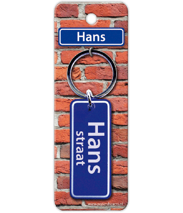 Straatnaam sleutelhanger - Hans