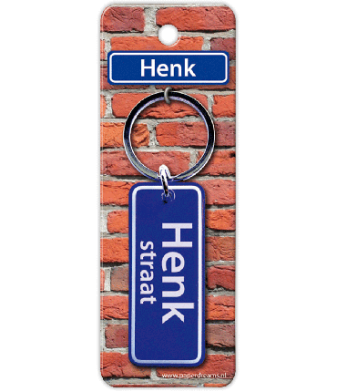 Straatnaam sleutelhanger - Henk