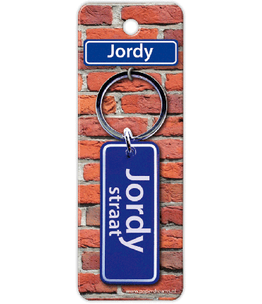 Straatnaam sleutelhanger - Jordy