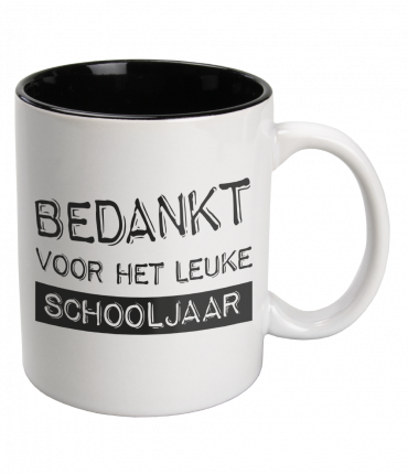 Black & White Mugs - Bedankt voor het schooljaar (white)