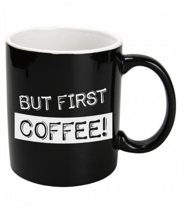 Black & White Mugs - But first coffee (black)
