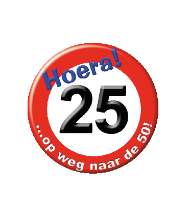 Button klein - 25 jaar verkeersbord