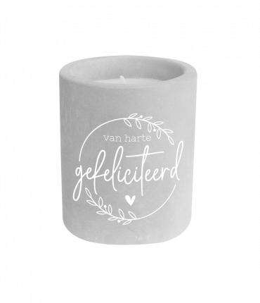 Cement candle - Gefeliciteerd
