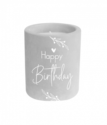 Cement candle - Happy birthday