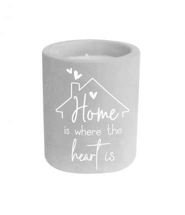 Cement candle - Home is where the heart is