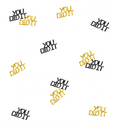 Classy party table confetti - You did it!