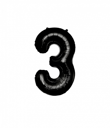Foil Balloon 86 cm - no.3 Black